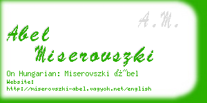 abel miserovszki business card